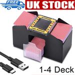 Automatic Card Shuffler USB/Battery Operated for UNO/Poker/Playing Card 1-4 Deck