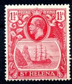 St Helena KGV 1922 sg99f deep carmine red  very heavy gum tone   -   MH