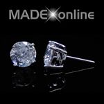 Men's Stud Earrings, Quality AAA Cubic Zirconia CZ Stones