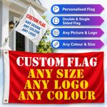 CUSTOM PRINTED PERSONALISED FLAG / BANNER | ANY SIZE | ANY DESIGN Free & Colour