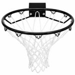 NEW! Heavy Duty Wall Mounted Full Size Black Basketball Hoop Rim and Net