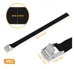 Tie Down Straps, 4 Pack Straps with Buckles, 2.5cm x 50cm Adjustable Black 