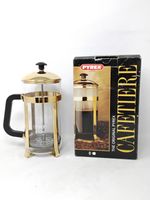 Vintage Pyrex Corning French Press Coffee Maker Gold Cafetière 8 Cups