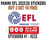 PANINI EFL 2025/26 25/26 STICKER COLLECTION #1 - #232 BUY 3 GET 10 FREE