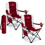 Voyager Padded Camping Chairs Premium Foldable Chair with Cooler Bag 2 Pack Set