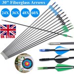 Fiberglass Compound Bow Arrows Field and Target Practice Arrows 30" SPINE 800