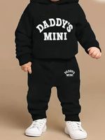 Baby Boy Tracksuit Fleece Hoodie Joggers Daddy's Mini Outfit Autumn Winter Set