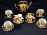 J. Seltmann Bavaria 1950’s Art Deco Gold Lustre Porcelain Coffee Set 13 Pieces