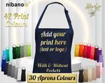 Personalised Printed Apron with pockets customised kitchen apron unisex apron