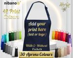 Personalised Printed Apron with pockets customised kitchen apron unisex apron