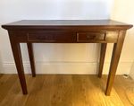 Dark Wood Console Table with 2 Drawers Polished Finish 110x50x80cm