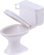 White Plastic Decoration 1:12 House Toilet Bathroom Scale, Red 