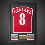 Steven Gerrard Hand Signed And Framed Liverpool Football Shirt £275 With COA