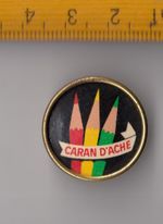 Vintage Caran D´ache brooch pin badge Pencil Pen Crayon logo 1960s by Stoba