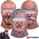 3X Funny Realistic Face Ski Mask,F*cker Man Winter Face Mask,3D Novelty Old Man