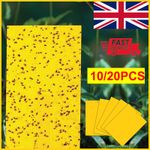 20X Yellow Sticky Fly Trap·Paper Fruit Flies Insect Aphids Glue-Catcher Bug New