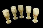 MARBLE/ONYX  GLASSES SET OF 5 SPIRIT/SHOT 12 CM HIGH SH58