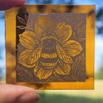 Stained Glass  Bee Kiln fired piece bees insects nature