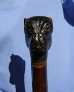 PUG GERMANY BLACK FOREST VICTORIAN WOOD PAGE TURNER DOG head figurine 13"