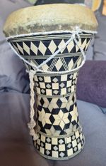  1PCS Large Egyptian Wooden Tabla Drum Doumbek Goat Skin Inlaid Handmade 11" 