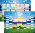 World Cup Football Wall Chart 2026, 2 Pcs World Cup Schedule Poster, Football