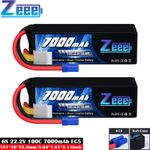 2x Zeee 22.2V 6S LiPo Battery 7000mAh EC5 100C for RC Car Truck Drone Racer UAV