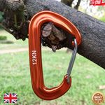 12KN D Shape Locking Carabiner Clip 8cm Outdoor Camping Hiking Keychain Hook