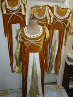 medieval finale chorus dresses x 4  gold sequins medium 38-40 bust used