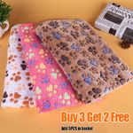Pet Mat Paw Print Cat Dog Puppy Fleece Soft Warm Blanket Bed Cushion Mattress UK