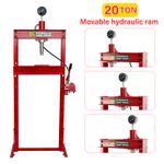 Heavy Duty 20T Bench Mounted Workshop Garage Hydraulic Press Jack Pump inc Gauge