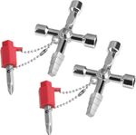 Multi-Functional Universal Cross Key Utility Key, Loft Hatch Key Square Key Pan