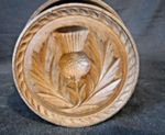 Antique Butter Press With Scottish Thistle Carved Motif