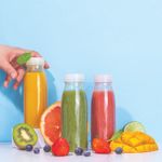 Clear Round Plastic Juice Bottles with Tamper-evident Lids Reusable PET Bottles