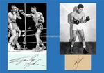 BOXING LEGENDS JOE LOUIS & SUGAR RAY ROBINSON SIGNED PRE-PRINT EXCLUSIVE PRINT