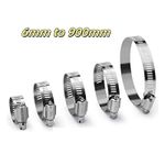 6mm to 900mm Hose Clips Stainless Steel Worm-Drive Radiator Heater Pipe Clamps