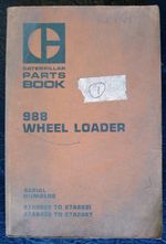 CATERPILLAR 988 WHEEL LOADER SPARE PARTS BOOK LIST 1977 #UEG0654S