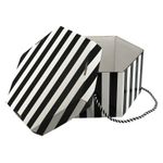 Candy Stripe Hexagonal Hat Box - Fits 23cm Hats - HA027