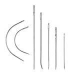 7pcs Heavy Duty Hand Sewing Needles Leather Upholstery Carpet Canvas Tools UK.