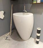 Alessi Laufen  Column Washbasin White Back To Wall Matching Toilet Available Too