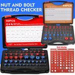 44/50 Inch & Metric Set Nut and Bolt Thread Checker Identifier Thread Gauges Box
