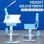 Kids Desk and Chair Set Height Adjustable Study Table W/ Storage Book Stand