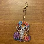 Diamond Art Brown Cat Rhinestone Key Chain Keyring Multicolor