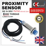 Inductive Proximity Sensor LJ8A3-2-Z/BY Metal Detecting PNP NO 3 Wire DC 6-36V 