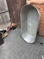 Vintage Galvanised Tin Bath 120 X 52 Cm Rustic Garden Use Or Event Cooler Tub