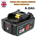 18V 6.0Ah Li-ion Battery for Makita BL1830 BL1840 BL1850 BL1860 With LED Display
