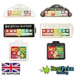 Interactive Social Battery Mood Attitude Tracker Brooch Pin Enamel Badge Gift UK