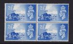 GB 1948 Liberation Channel Islands broken wheel flaw SGC2a block of 4 MM & MNH