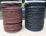 Top Quality Braided Leather Cord 5mm  Genuine Real Leather