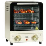 HOMCOM Mini Oven Toaster Oven with Baking Tray Wire Rack Crumb Tray