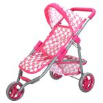 3 Wheel Stroller Baby Dolls Pram Foldable Jogger Pushchair with Canopy Kids Toy
